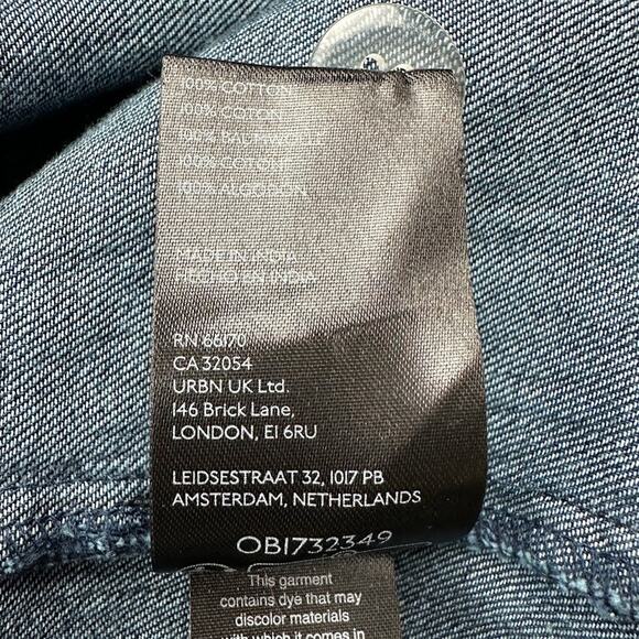 Pilcro Anthropologie Dress Womens Medium Blue Denim Button Midi Sleeveless Boho - Picture 10 of 15